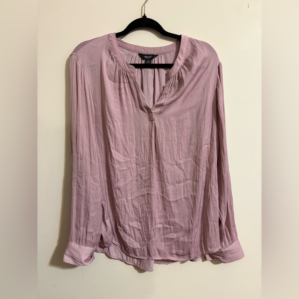 Simply Vera Vera Wang Women’s XXL blouse shirt top long sleeve can be 3/4 sleeve